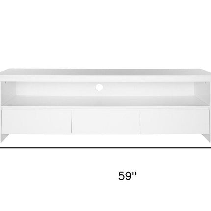 59" White Enclosed and Open Storage TV Stand HomeRoots