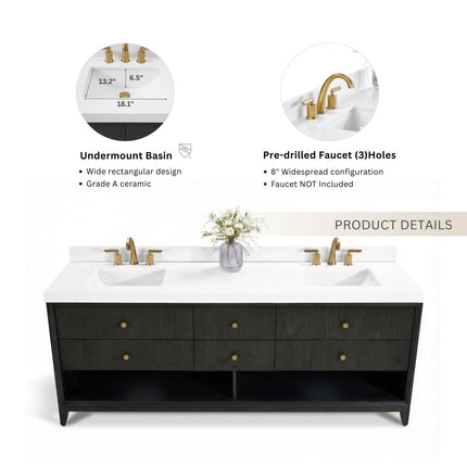 Momo 84" Bath Vanity Set Ancerre Designs