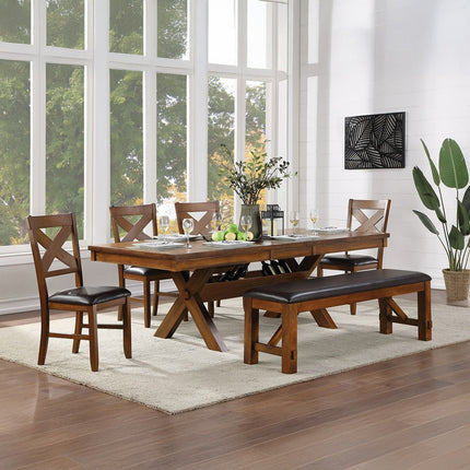 ACME 70000 Apollo Dining Table, Walnut (1Set/2Ctn)