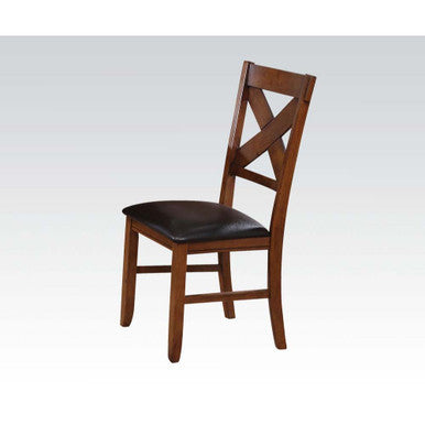 ACME 70003 Apollo Side Chair (Set-2), Espresso PU & Walnut ACME Furniture