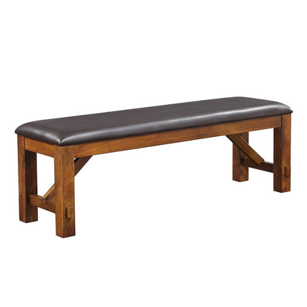 ACME 70004 Apollo Bench, Espresso PU & Walnut