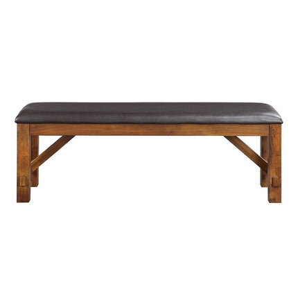 ACME 70004 Apollo Bench, Espresso PU & Walnut