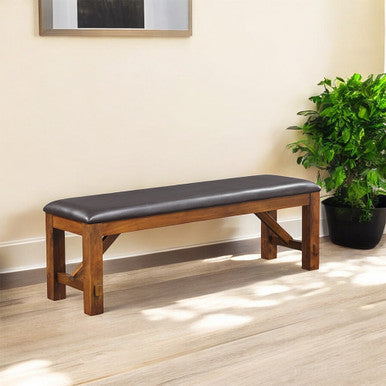 ACME 70004 Apollo Bench, Espresso PU & Walnut ACME Furniture