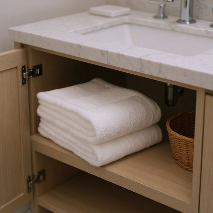 Set of Two White Turkish Cotton 13" X 13" Quick Dry Terry Cloth Washcloths HomeRoots