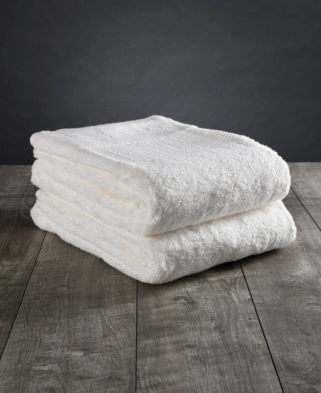 Set of Two Ivory Cotton 13" X 13" Quick Dry Terry Cloth Washcloths HomeRoots
