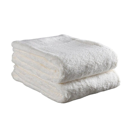 Set of Two Ivory Cotton 13" X 13" Quick Dry Terry Cloth Washcloths HomeRoots