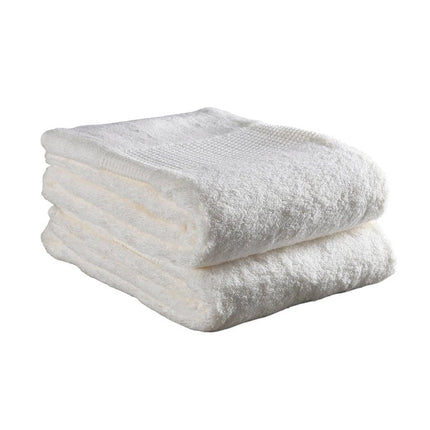 Set of Two Ivory Cotton 13" X 13" Quick Dry Terry Cloth Washcloths HomeRoots