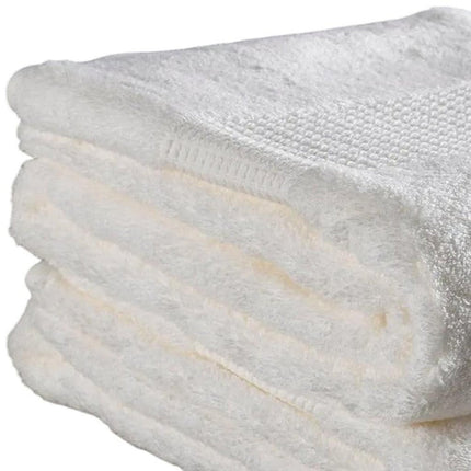 Set of Two Ivory Cotton 13" X 13" Quick Dry Terry Cloth Washcloths HomeRoots