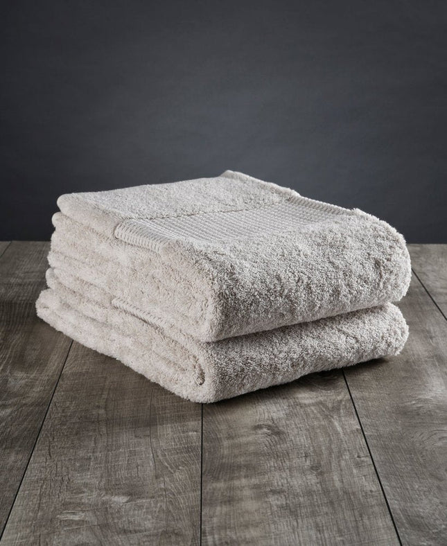 Set of Two Beige Cotton 16" X 30" Quick Dry Terry Cloth Hand Towels HomeRoots