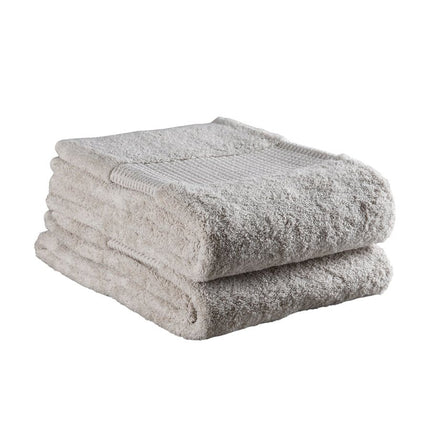 Set of Two Beige Cotton 13" X 13" Quick Dry Terry Cloth Washcloths HomeRoots