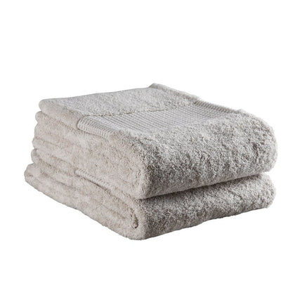 Set of Two Beige Cotton 13" X 13" Quick Dry Terry Cloth Washcloths HomeRoots
