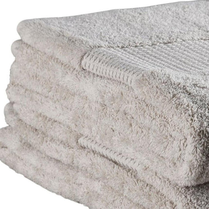 Set of Two Beige Cotton 13" X 13" Quick Dry Terry Cloth Washcloths HomeRoots