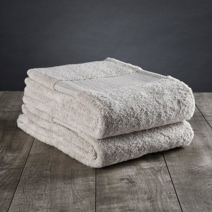 Set of Two Beige Cotton 13" X 13" Quick Dry Terry Cloth Washcloths HomeRoots