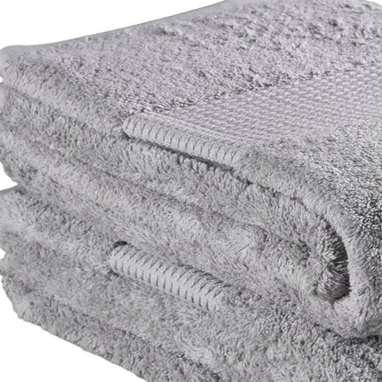 Set of Two Light Gray Cotton 13" X 13" Quick Dry Terry Cloth Washcloths HomeRoots