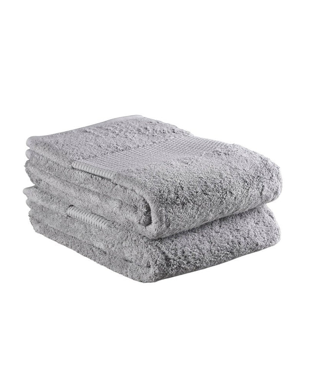 Set of Two Light Gray Cotton 30" X 54" Quick Dry Terry Cloth Bath Towels HomeRoots