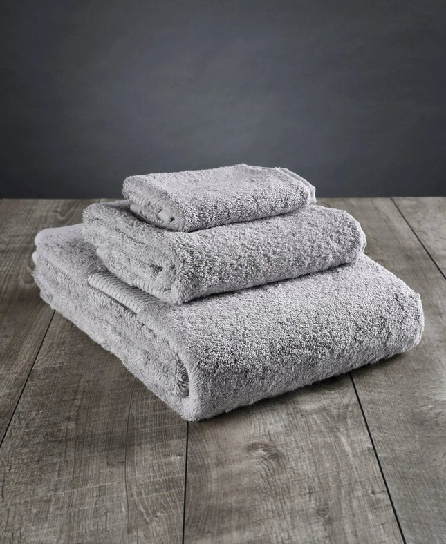 Set of Three Light Gray Cotton Quick Dry Terry Cloth Towels HomeRoots