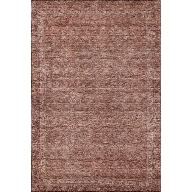9' X 12' Terra Cotta And Rust Oriental Washable Area Rug With UV Protection HomeRoots