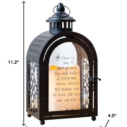 11" Clear And Black Glass And Metal Memorial Remembrance Lantern Candle Holder HomeRoots