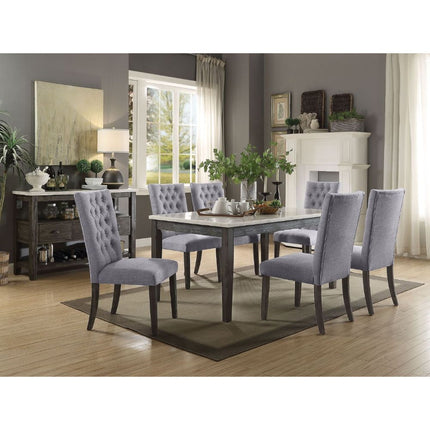 ACME 70165 Merel Dining Table, White Marble & Gray Oak