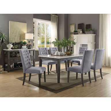 ACME 70165 Merel Dining Table, White Marble & Gray Oak ACME Furniture