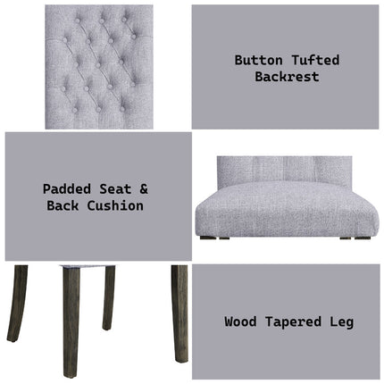 ACME 70168 Merel Side Chair (Set-2), Gray Linen & Gray Oak