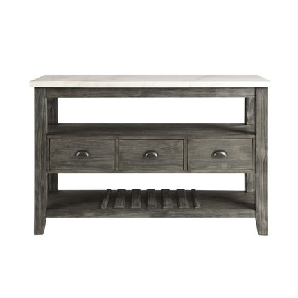 ACME 70169 Merel Server, White Marble & Gray Oak