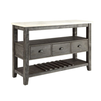 ACME 70169 Merel Server, White Marble & Gray Oak ACME Furniture