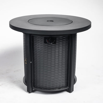 50000 BTU 30" Black Steel Propane Round Fire Pit