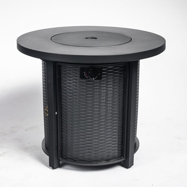 50000 BTU 30" Black Steel Propane Round Fire Pit