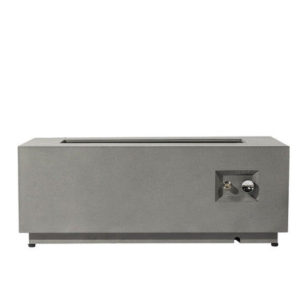 50000 BTU 42" Gray Steel Propane Rectangular Fire Pit With Cover HomeRoots