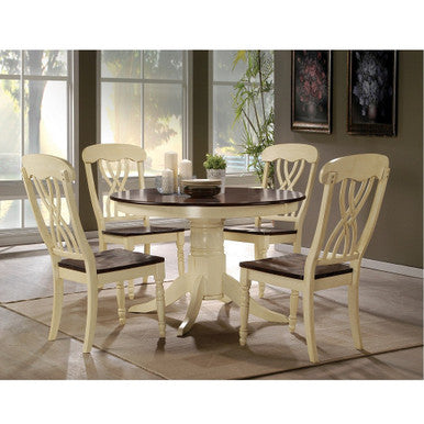 ACME 70333 Dylan Side Chair (Set-2), Buttermilk & Oak ACME Furniture