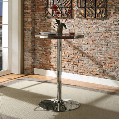 ACME 70425 Brancaster Bar Table, Retro Brown TGL & Aluminum ACME Furniture