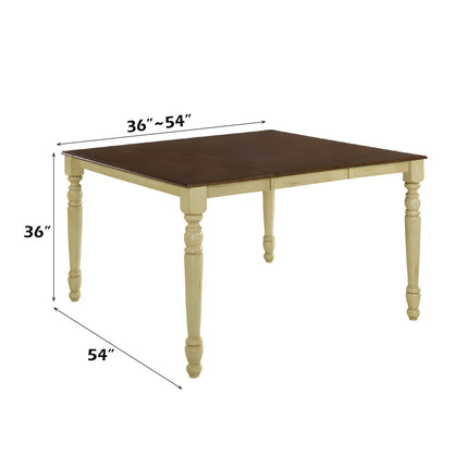 ACME 70430 Dylan Counter Height Table, Buttermilk & Oak