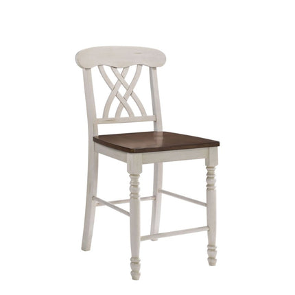ACME 70432 Dylan Counter Height Chair (Set-2), Buttermilk & Oak