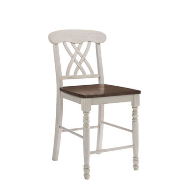 ACME 70432 Dylan Counter Height Chair (Set-2), Buttermilk & Oak ACME Furniture