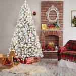 5' Pre Lit Full Flocked Spruce Christmas Tree