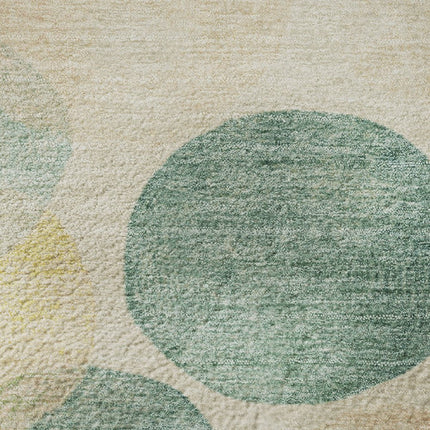 9' X 12' Teal Yellow And Coral Geometric Washable Area Rug With UV Protection HomeRoots