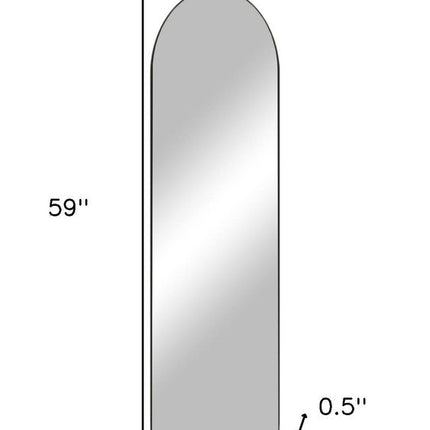 59" Black Aluminum Arch Freestanding Or Wall Mount Framed Full Length Mirror HomeRoots