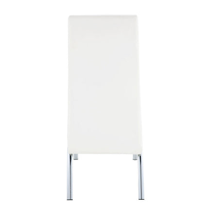 ACME 71107 Pervis Side Chair (Set-2), White PU & Chrome