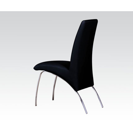 ACME 71112 Pervis Side Chair (Set-2), Black PU & Chrome