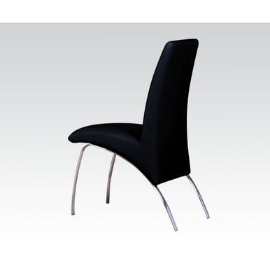 ACME 71112 Pervis Side Chair (Set-2), Black PU & Chrome ACME Furniture