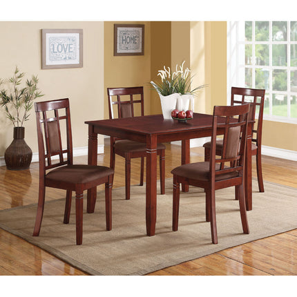 ACME 71164 Sonata 5 Piece Pack Dining Set, Cherry & Chocolate Microfiber