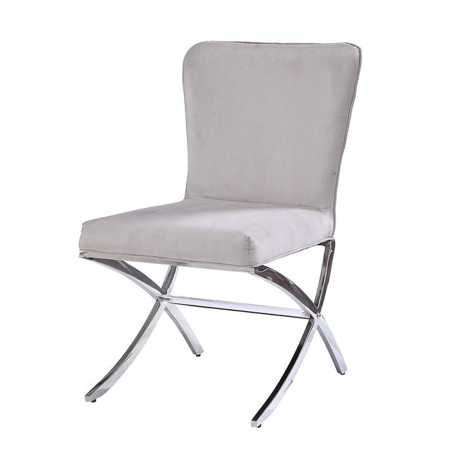 ACME 71182 Daire Side Chair (Set-2), Velvet & Chrome