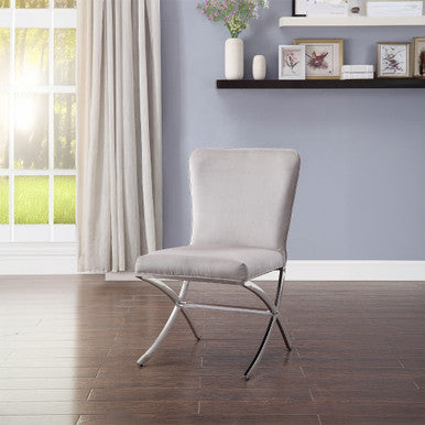 ACME 71182 Daire Side Chair (Set-2), Velvet & Chrome ACME Furniture
