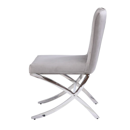ACME 71182 Daire Side Chair (Set-2), Velvet & Chrome