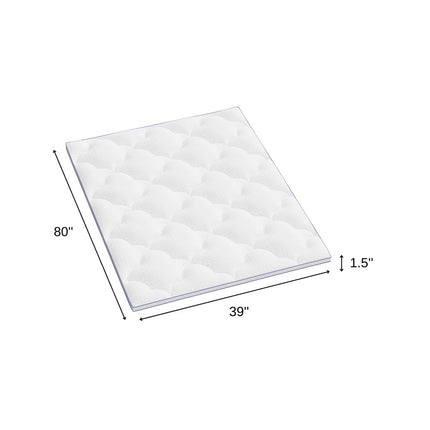 2" White Cotton Extra-long Twin Mattress Topper