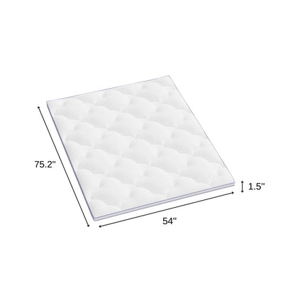 2" White Cotton Extra-long Twin Mattress Topper