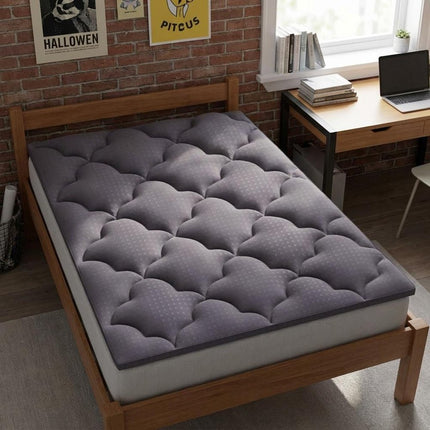 2" Dark Gray Cotton Extra Long Twin Mattress Topper