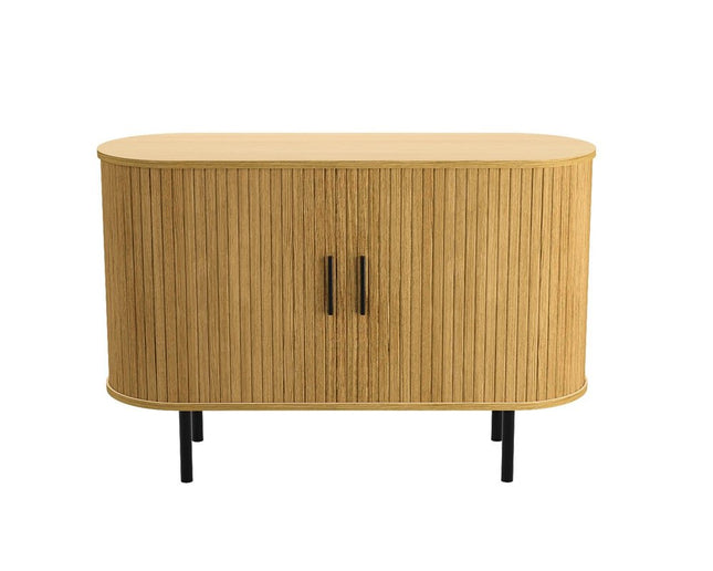 47" Natural Wood Sideboard With Two Sliding Doors HomeRoots