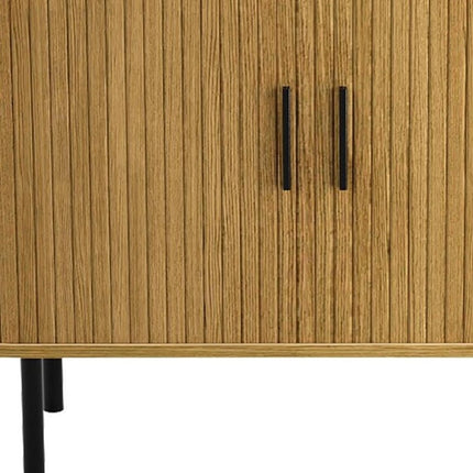 47" Natural Wood Sideboard With Two Sliding Doors HomeRoots
